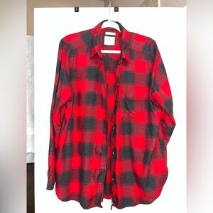 American Eagle Outfitters Red and Black Plaid Shirt